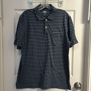 Izod‎ Saltwater Relaxed Classic Men Polo Blue Striped Shirt M